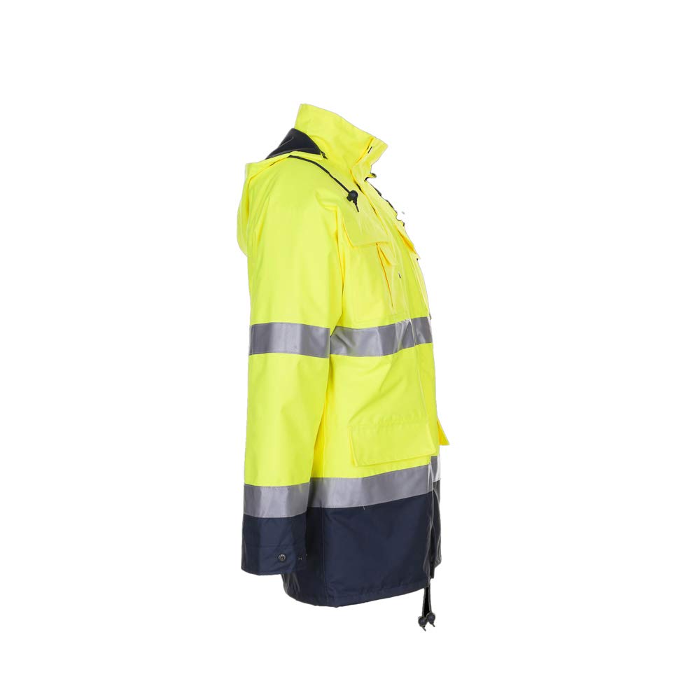 Planam 2057072 Warnschutz Parka, Gelb/Marine, Größe 5XL