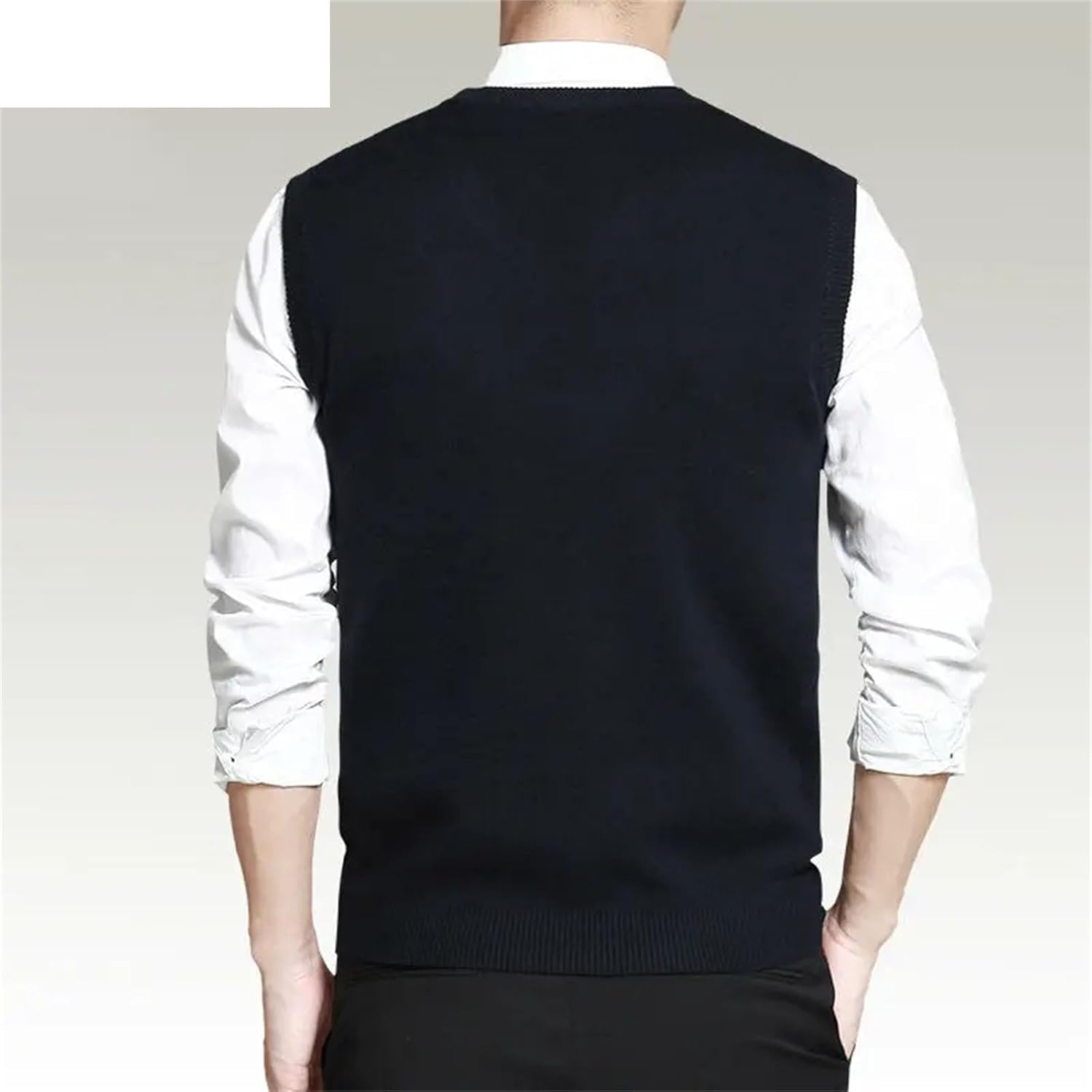 Men's Vest Sweater Casual Style Wool Knitted Business Sleeveless Vest