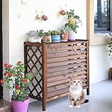 Cubierta de aire acondicionado para exteriores, valla de privacidad de madera resistente para mini splits, pantalla de bomba de calor antioxidante, protección para todo tipo de clima, tamaño 115 x 54