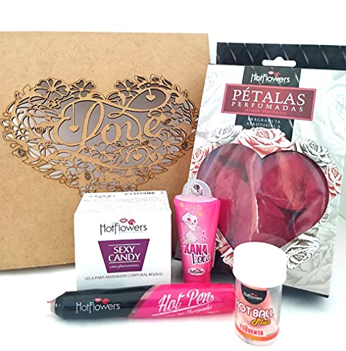 Vela Sexy Candy + Pétalas Perfumadas = Kit 5 Produtos