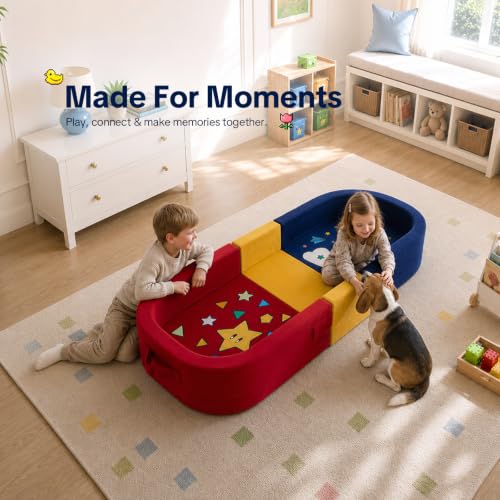 CozyMine Toddler Travel Bed Foldable Portable Floor Bed Soft Foam — view 5