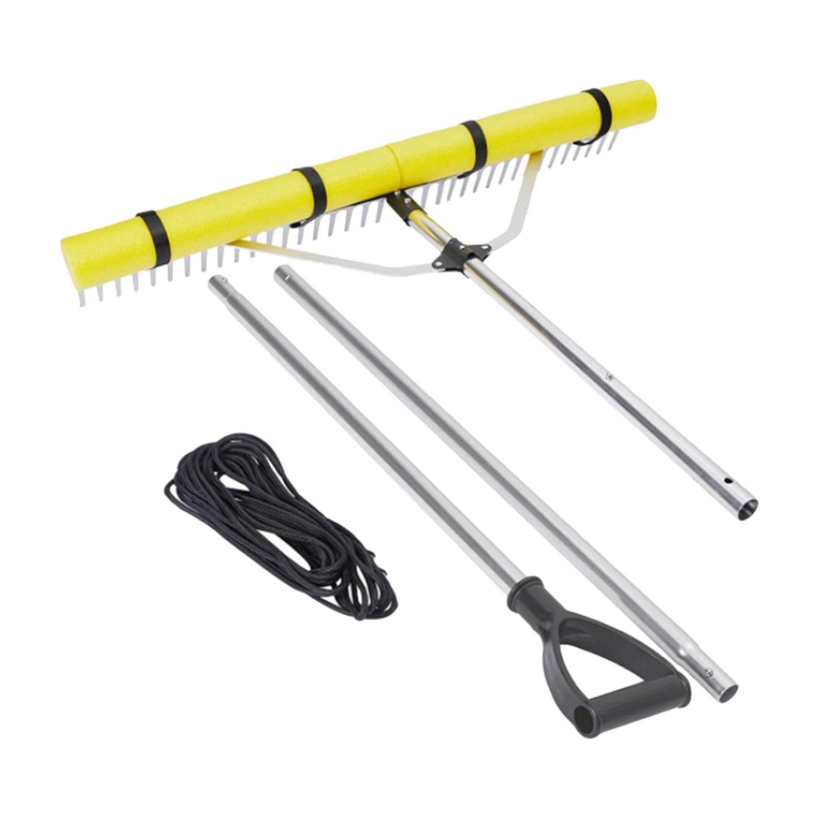 Rastrillo para con Estructura de Aluminio Mango Largo Telescópico Cabezal Desmontable Remueve Y en Superficie O Profundidad Adecuad