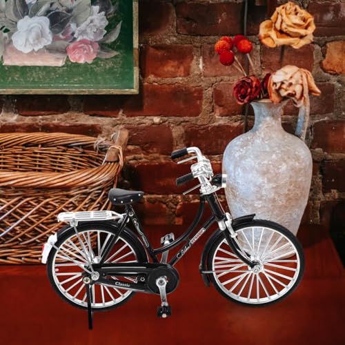 Ipetboom Miniatur Fahrrad Modell aus Legierung Retro Bike Figurine für Wohn und Bürozwecke Kompakte Deko mit Künstlerischem Flair Langlebig und Bruchfest für Geschicklichkeit