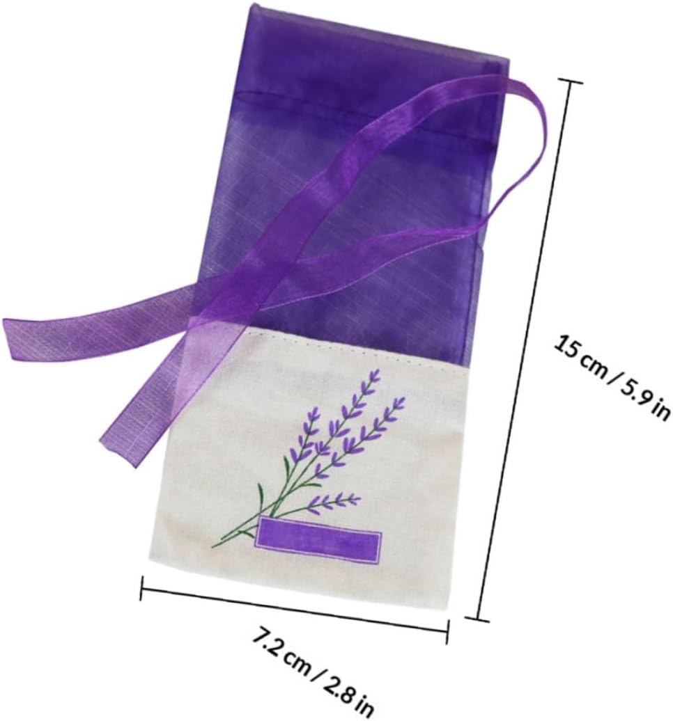 Lavender Scented Sachet Bags 15pcs Portable Fragrance Bags Deep Purple Cotton Sachets for Closet and Home Air Freshener