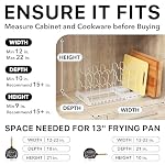 Simple Houseware Expandable Pan Organizer Rack, 10 Adjustable Compartments, White - Kitchen Cabinet Organizer for Pots, Pans, Lids & Bakeware - Pantry & Countertop Storage - Image 3