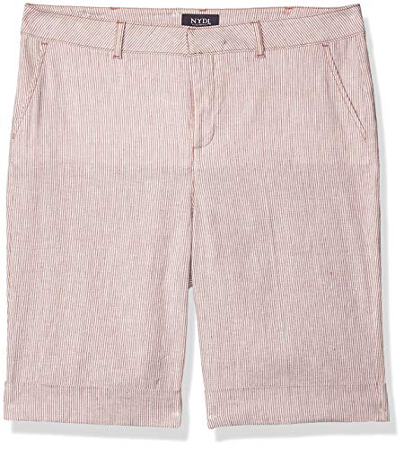 NYDJ Women's Bermuda Short with Roll Cuff, Sand Stripe, 16