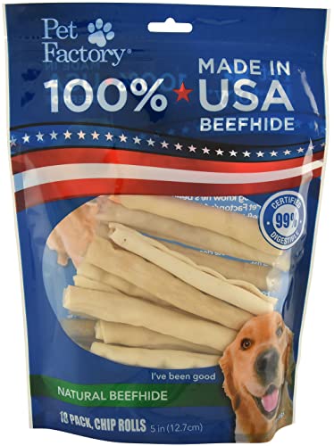 (36 Pack) U.S.A. Beefhide Chip Roll Chews For Dogs, Small 5