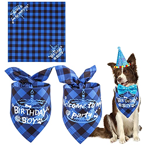 Tcboying Dog Birthday Boy Bandana, Dog Birthday Party Supplies, Cute Birthday Scarf Hat Bowtie Dog Birthday Banner For Dog Birthday Party Decorations(13-Piece Set) #TOP4