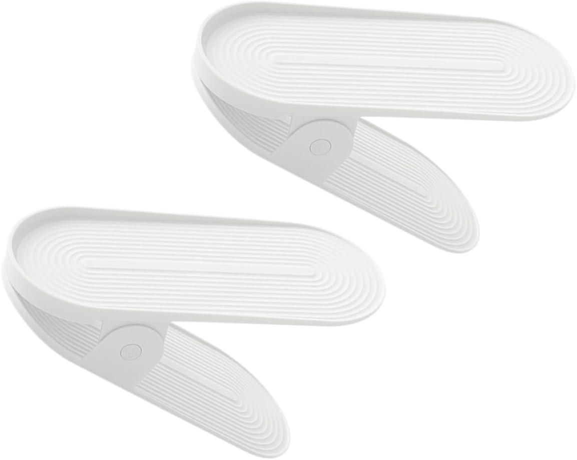 Outanaya 2pcs Adjustable Double-Layer Shoe Rack Detachable Small Shoe Cabinet for Space Saving Storage Removable Heels Holder Versatile Design for Various Shapes Style