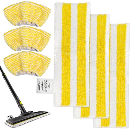 Jeinbuil 6er Set Bodentuchset Zubehör für Kärcher Dampfreiniger SC 2/3/4/5, 3 Bodentücher + 3...