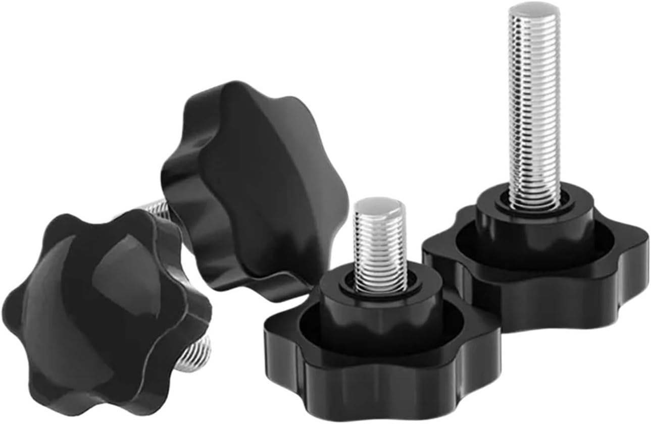 Plum Handle Six-Star Glue Head Manual Tightening Screws Plastic Star Knob Handle 32# M5, M6, M8(M6X50-5pcs)