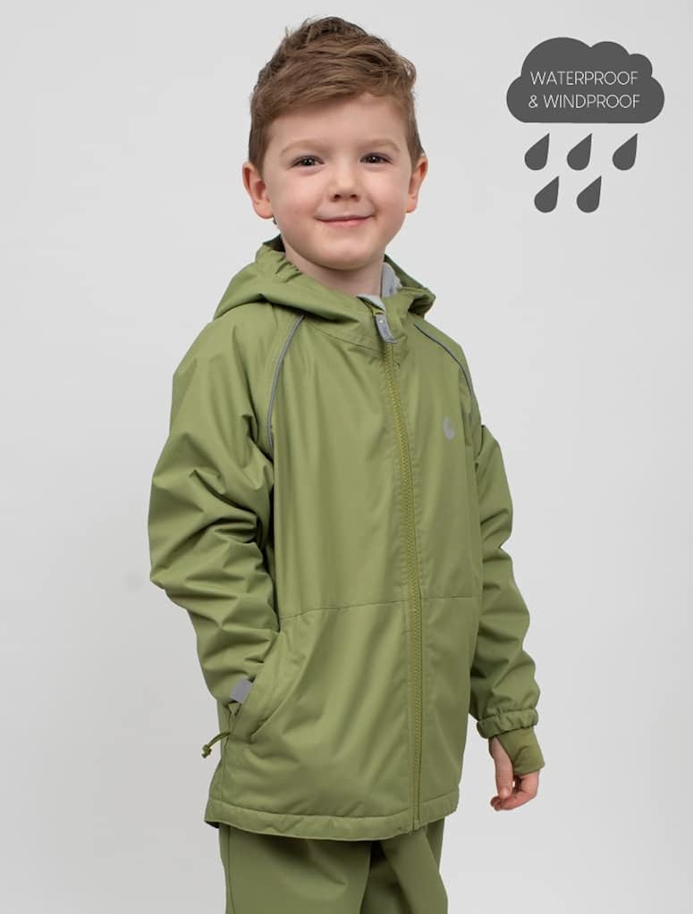 Therm Boys Rain Jacket - Lined Kids Raincoat w Magic Pattern - Lightweight Coat : Clothing, Shoes & Jewelry