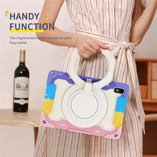 Funda MatePad 11 2023 silicona con soporte anillo giratorio azul 6