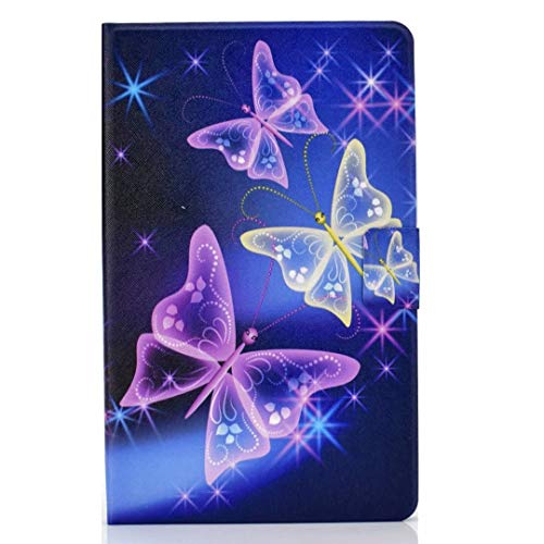 Case for iPad 10.2 2019 (7th Generation), Slim Fit Shockproof Premium PU Leather Folio Smart Case Cover with Kickstand Document Card Slots Multiple Viewing Angles Case Starry Butterfly