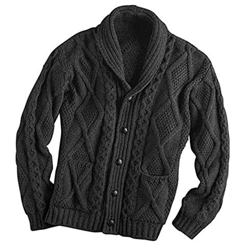 Merino Wool Shawl Collar Grandfather Cardigan Cover