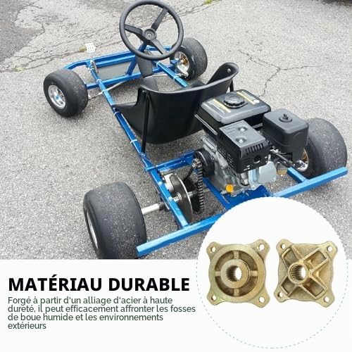 Aramox Moyeu de Roue d'Essieu Arrière, 24 Dents, 4 Goujons, 25 mm de Diamètre, Compatible avec Go Kart ATV Quad 125 150 200