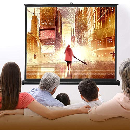Pantalla de proyector portátil de 50 pulgadas 16:9 con soporte de piso y trípode, manual y plegable miniatura 2