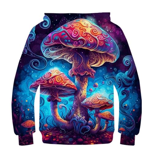 Sweat à capuche champignon 3D ado 11-13 ans pull hiver avec poche