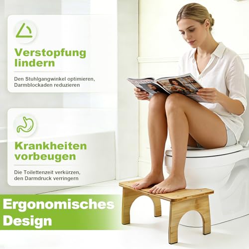 HA BIN Toilettenhocker für Erwachsene und Kinder, WC Hocker für bessere Sitzposition und natürliche Verdauung, Klohocker für einfachere Nutzung im Badezimmer