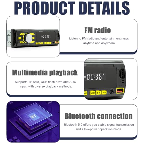 Autoradio Bluetooth 1 Din, Auto Radio Bluetooth mit Freisprecheinrichtung, FM Autoradio mit 2X USB, AUX, SD Karte, MP3-Player, iOS/Android Unterstützung