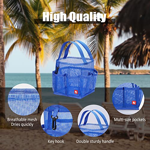 Jovilife Hanging Mesh Shower Caddy Tote Portable,Toiletry Tote College Shower Caddy Tote, 8 Pouch 7 Inch, Shower Caddy Dorm Tote, Caddy Mens,Travel Shower Caddy, Toiletry Oragnizer (Blue) #TOP3