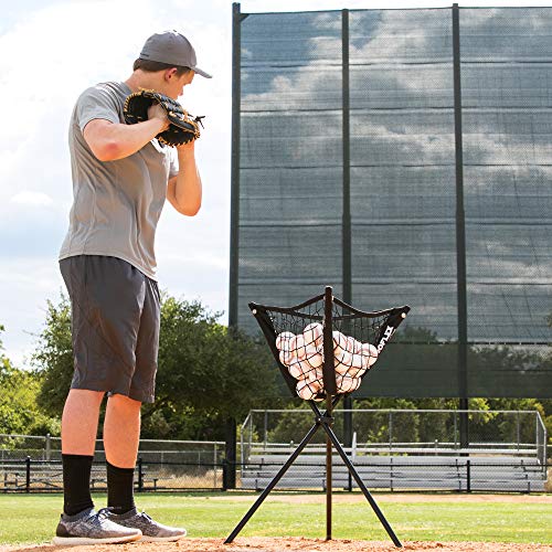 Champion Sports Rhino® Flex Ball Caddy - Knotless Polyester Net With Iron Frame - Lightweight Portable Storage - Batting Practice Ball Caddy - Weather Resistant - Includes Carrying Bag #TOP6