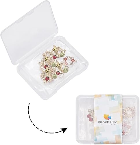 Miniatura 8 de PH PandaHall Enlaces de esmalte de flores, 12 dijes florales con cuentas de diamantes de imitación de cristal, colgantes dorados para hacer