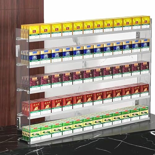 Étagères de présentation de magasin avec poussoir automatique en acrylique