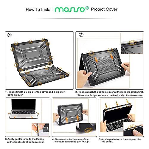 MOSISO Capa compatível com MacBook Pro de 13 polegadas M2 2023 2022 2021 2020 A2338 M1 A2289 A2251 c