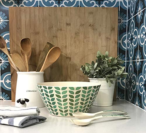 Salad Bowl with Tongs | Beautifully Boxed for Gift Giving | Perfect Salad Serving Bowl | Bamboo Bowl | Dishwasher Safe | Great for Salad Mix Bowl | Fruit Bowl
