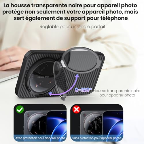 Coque Xiaomi 17 Ultra Nillkin en fibre d'aramide magnétique avec support photo - 4