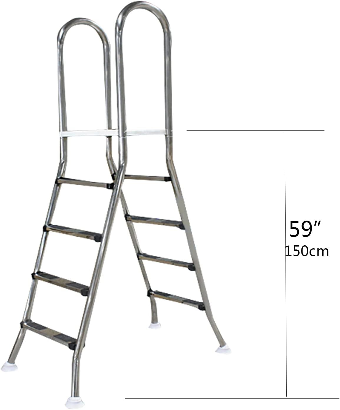 304 Stainless Steel Pool Ladders,59" High Above Ground Swimming Pool Ladder,Suitable for Pools up to Max Load Capacity 500 lb