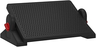 vidaXL Fußstütze Fußhocker Fußablage Fußbank Ergonomisch Höhenverstellbar Fußauflage mit Massagefläche für Büro Schwarz 50x30,5x17cm