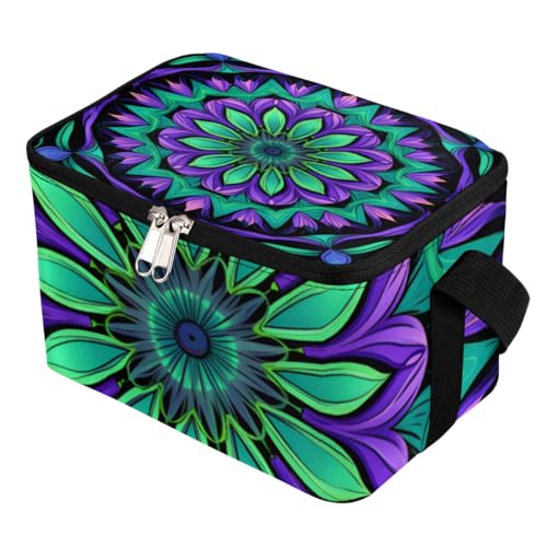 GzLeyigou Lunch Bags for Women Men 9 Cans,Magic Graphics Hot & Cold Food Delivery Bag Insulated Grocery Bag Insulated Lunch Box Psychedelic Floral Cooler Bag for Office Work Picnic Beach