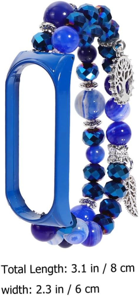 Mikinona Blue Crystal Smart Watch Agate Strap for 5 6 Series image 2