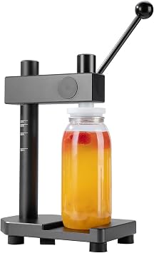Manual Can Sealer for Home Use,Adjustable Height,No Electricity Needed,Includes Fixed Base for Various Can Covers Grey