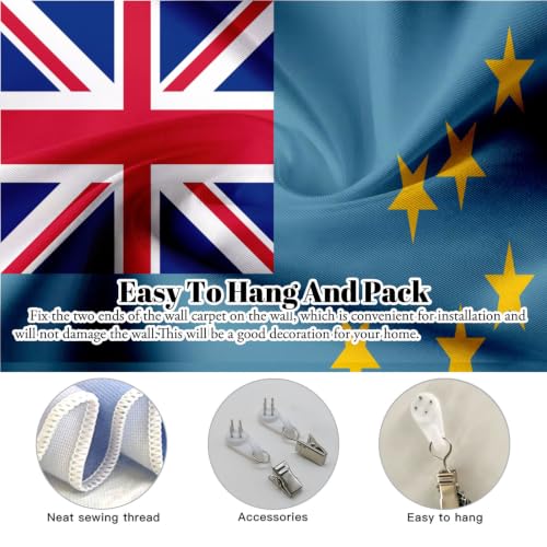 Tenture murale drapeau Tuvalu : sublimez vos grands murs vides avec ce polyester lavable - 6