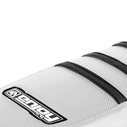 Enjoy Mfg 2006 - 2009 Yamaha Yzf 250 - 450 All White / Black Ribs Seat Cover #TOP1