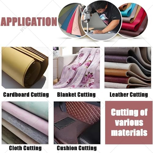 Vertical Electric Fabric Cutter with LED Light - Powerful 12" Knife Cutting Machine for Textiles, Cloth, Paper, Leather, Rubber, and Carpet - Precision Fabric Cutting Tool