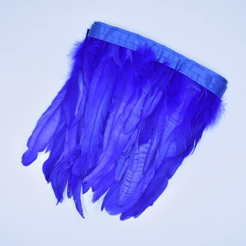 Zamihalaa - 2Meters/Lot Rooster Tail Coque Feather Trim Ribbons for Needlework Tape Pheasant Feathers for Crafts Trimmings Sewing Decoration - 15-20CM 6-8inch