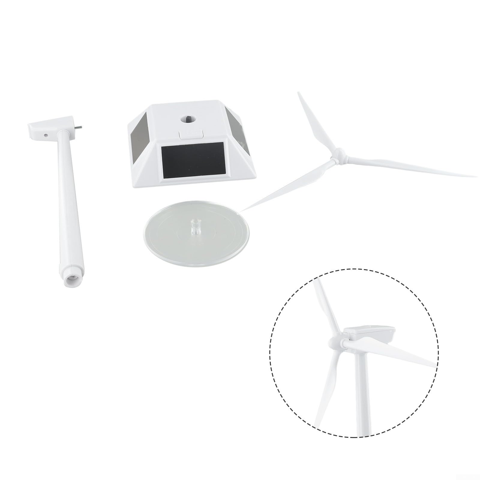 Solar Windmühlen-Modell Für Schreibtisch & Bildung – Deko-Windrad Mit Solarantrieb, Weiß