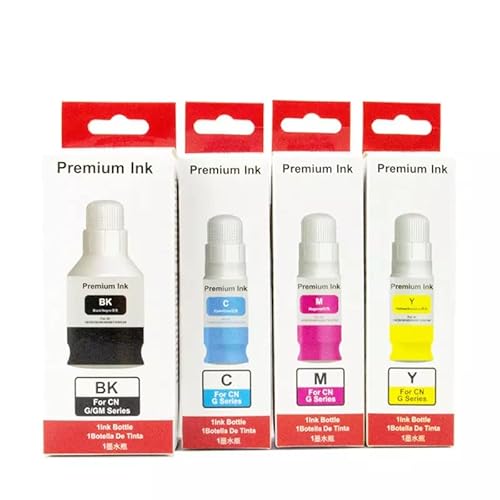 نيكس نوفا® مجموعة حبر لطابعة كانون 490 (عبوة من 4 قطع اسود وازرق سيان ارجواني ماجنتا واصفر) لطابعة GI 490 وبيكسما G3400 G2400 G1400 G4400 G1411 G2411 G4411 G4410 G3410