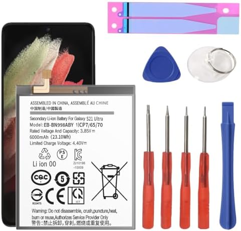 [6000mAh] Galaxy S21 Ultra Battery, EB-BG998ABY Battery with Repair Kit