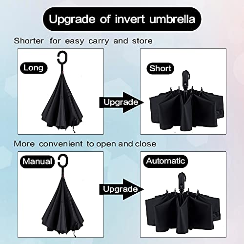 Nooformer Travel Inverted Automatic Umbrella – Reverse Windproof Golf Compact Lightweight Car Umbrellas For Men & Women #TOP4