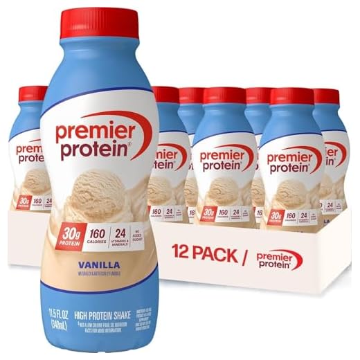 Premier Protein Shake, Vanilla, 30g Protein, 1g Sugar, 24 Vitamins & Minerals, Nutrients to Support Immune Health 11.5 Fl Oz (Pack of 12)
