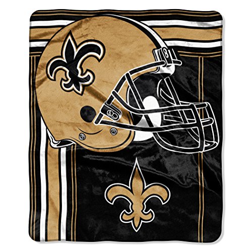 Northwest NFL New Orleans Saints Unisex-Adult Raschel Throw Blanket, 50" x 60", Touchback