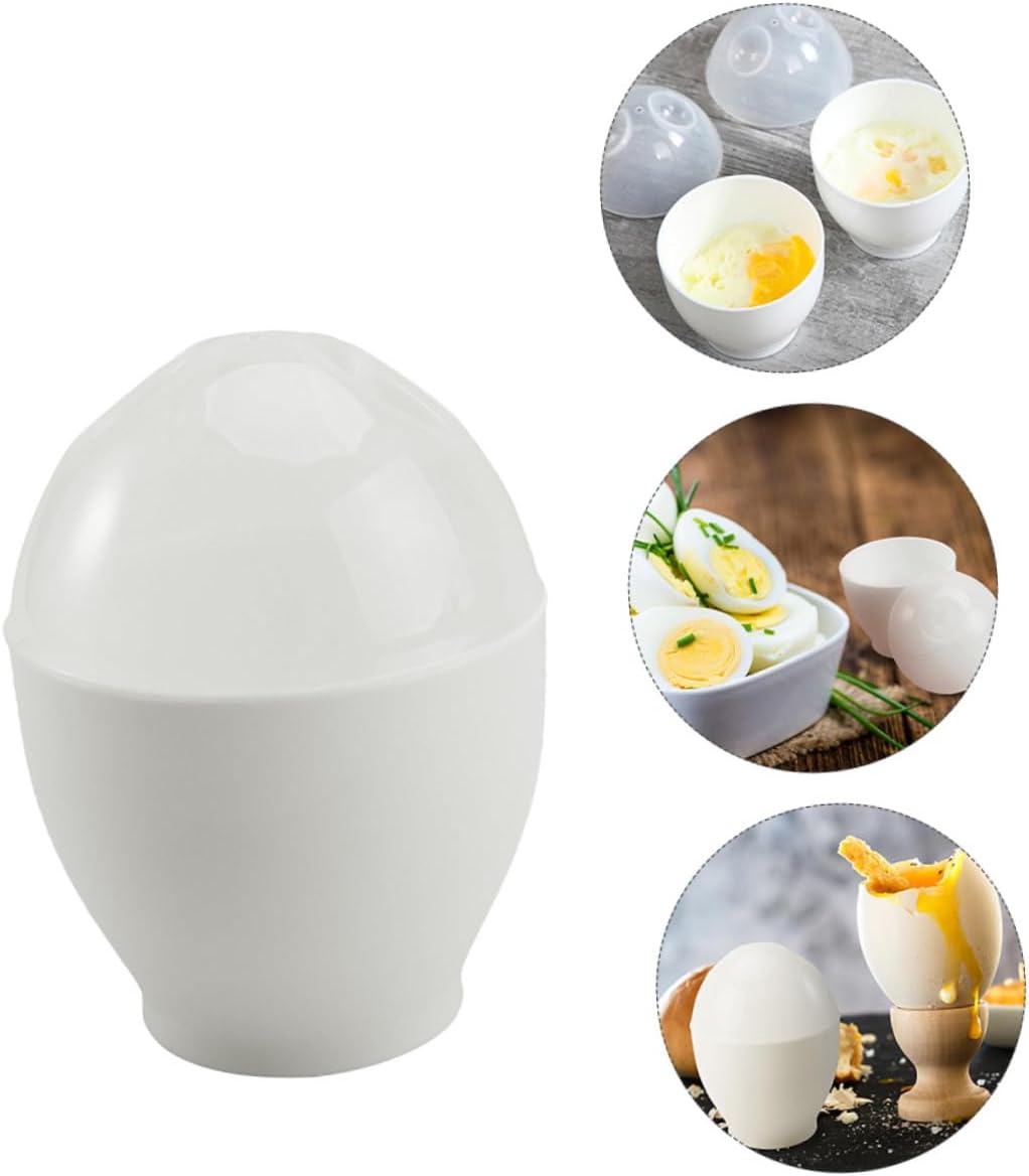 VOSAREA 10pcs Microwave Steaming Cups Non-stick Cookers for Home Use for Soft Multi-functional Kitchen Tool White Color