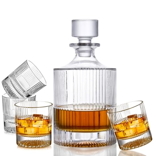 Lily’s Home Whiskey Decanter & Glasses Set (5-Piece)