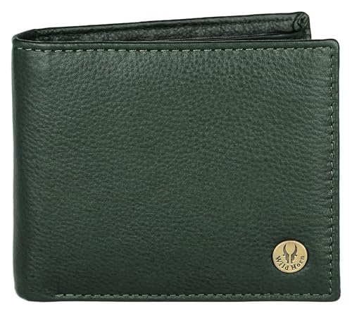 WildHorn Green Leather Wallet I Minimalist Mens Wallet, Green New Nappa