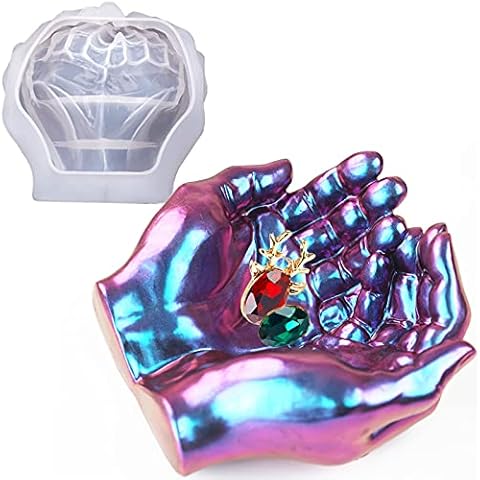 Actvty Hand Mold for Resin, Hand Shape Tray Silicone Mold for Epoxy Casting, DIY Jewelry Storage Dish, Candle Holder, Succulent Pot, Home Decor Craft Gift Cover